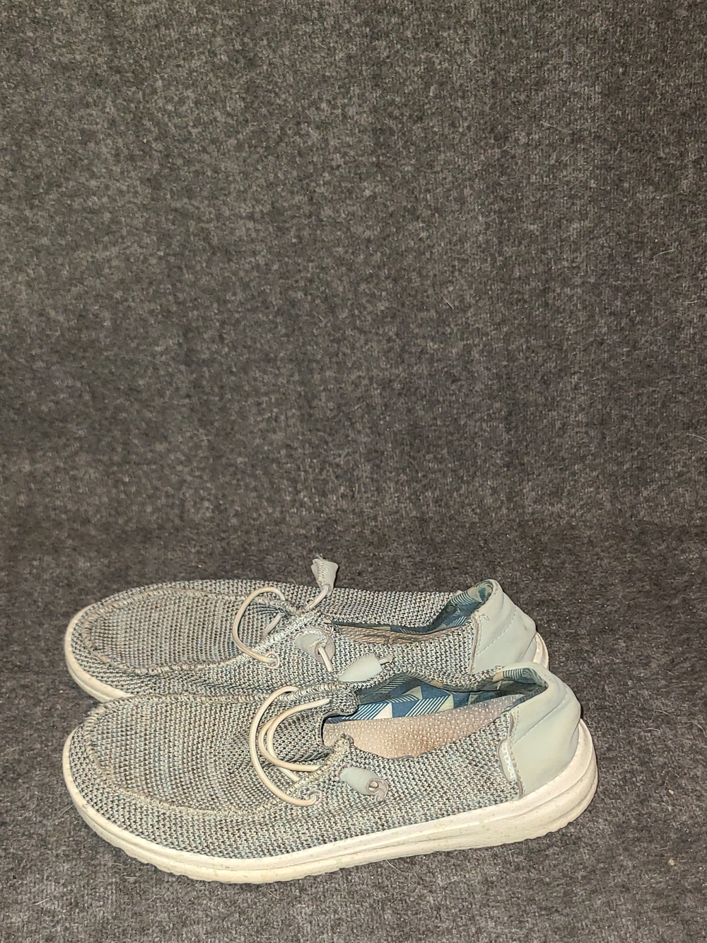 Hey Dude Wendy Sox Ice Grey Lightweight Casual Comfortable Slip On Size 6